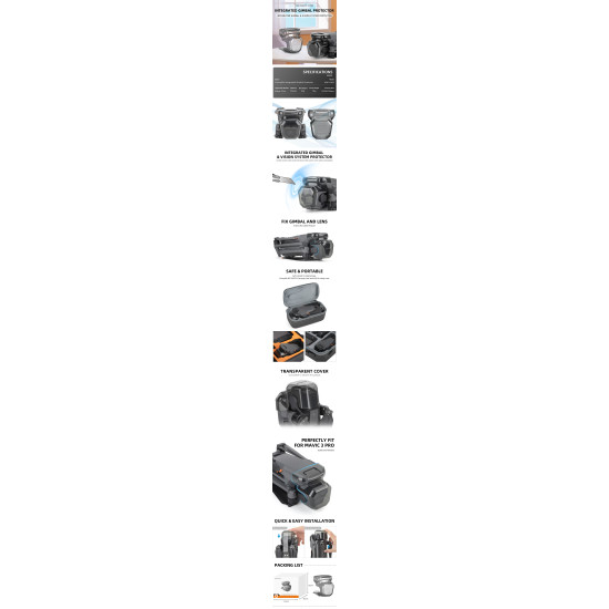 Integrated Gimbal Cover for DJI Mavic 3 Pro Sunnylife Drone Accessories Transparent Lens Cap Vision Plastic Protector Camera Set