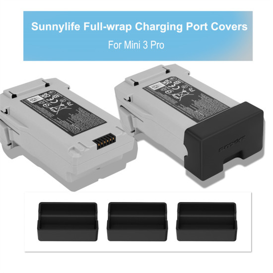 For Mini 3 Pro Battery Charging Port Plug Caps Silicone Cover 3pcs Pack Protectors Dust-proof Drone Accessories Parts Sunnylife