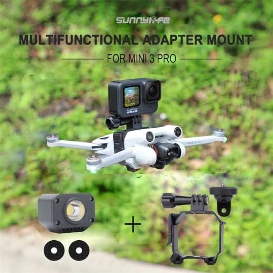 For Mini 3 Pro Drone Light Holder Sports Camera Accessories Mount Bracket Lamp Sunnylife for ACTION 2/GoPro 10/Insta360 GO2 Part