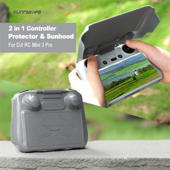 For DJI RC Mini 3 Pro Guard Cover Accessories Controller Protector Screen Sun Hood Monitor Control Sticks 2 in 1 Parts Sunnylife 