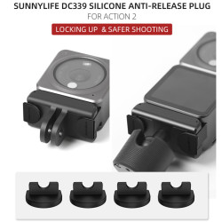 For DJI ACTION 2 Silicone Anti-release Plug Anti-falling Cover Caps Lock-up Accessories Kit Sunnylife Protection Parts Combo
