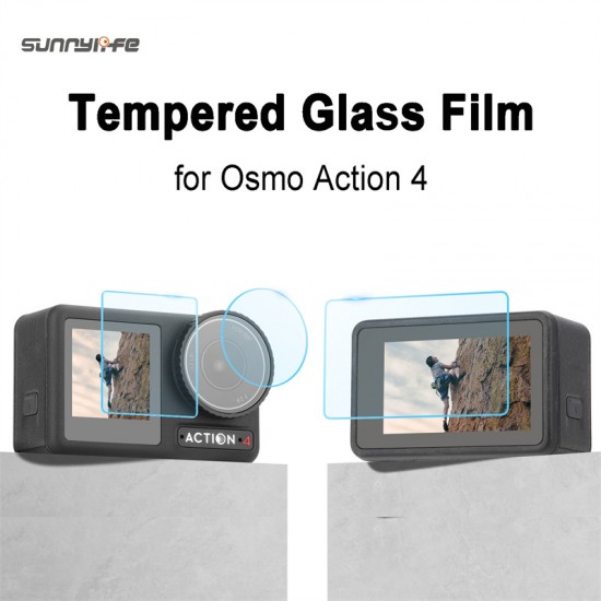 Lens Screen Film for Osmo Action 4 Sport Protector Tempered Glass Sunnylife Camera Protective Film Accessories 9H High Parts