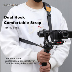 Sunnylife Dual Hook Strap for DJI RS 3 Mini Accessories Stress Reliever Shoulder Double Comfortable Belt Stabilizer Neck Lanyard 