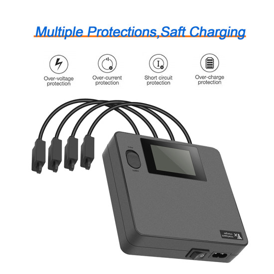 For DJI YX Dji Air3 Charger Color Screen Battery Manager 4-Way Digital Display Storage Charger 