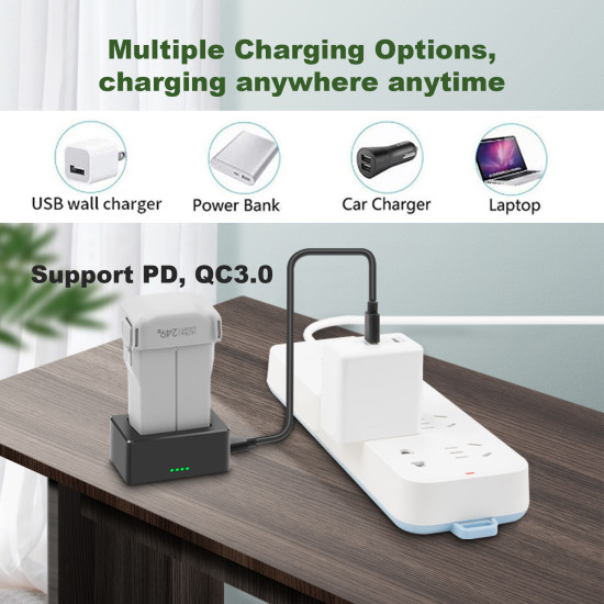 USB Charger For MINI 3 Pro Input 5V / 9V / 12V 3A Drone Battery Fast Smart USB C/A Charging Cable Line Accessory Parts 2453/3850 mAh 