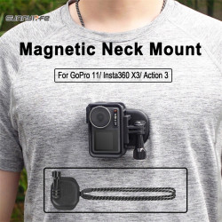 Magnetic Neck Mount Action Camera for GoPro 11/Insta360 X3/Action 3 Accessories Sunnylife Holder Chest Body Strap POV Protector