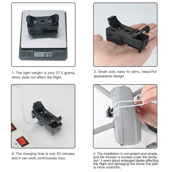 Thrower For DJI Mavic 2 Pro AIR 2 Mini 2 Airdrop System Drone Air-Dropping Fishing Bait Wedding Ring Gift Deliver Accessory Kits