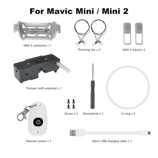 Thrower For DJI Mavic 2 Pro AIR 2 Mini 2 Airdrop System Drone Air-Dropping Fishing Bait Wedding Ring Gift Deliver Accessory Kits