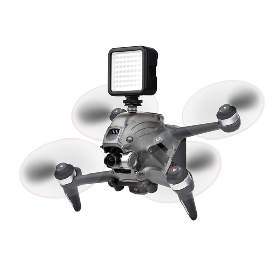 For DJI FPV Top Shell Cover with 1/4 Screw Hole LED Fill Light Kit Headlight Combo Drone Replacement STARTRC Accessories