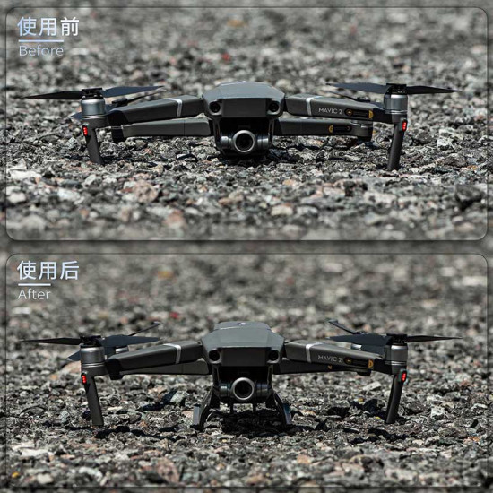For DJI Mavic 2 Landing Gear Drone Accessories Foldable Height Extender Skid Long Leg Protector Stand Tray STARTRC Parts