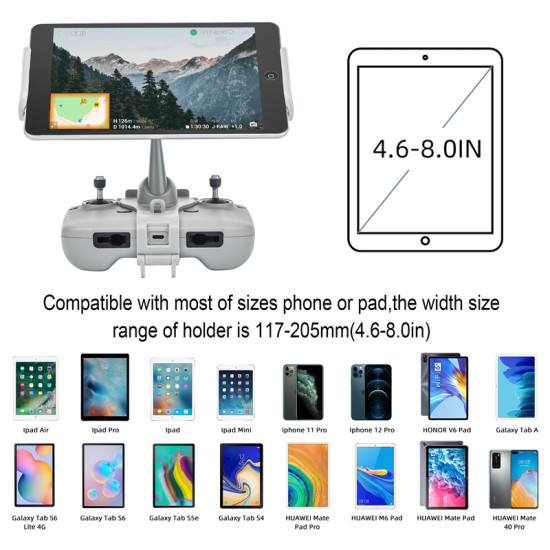 For DJI Mavic Air 2S / Mini 2 / Mavic Air 2 Tablet Stand 4-8 Inch Smart Phone Ipad Mount Holder Bracket for STARTRC Accessories Combo