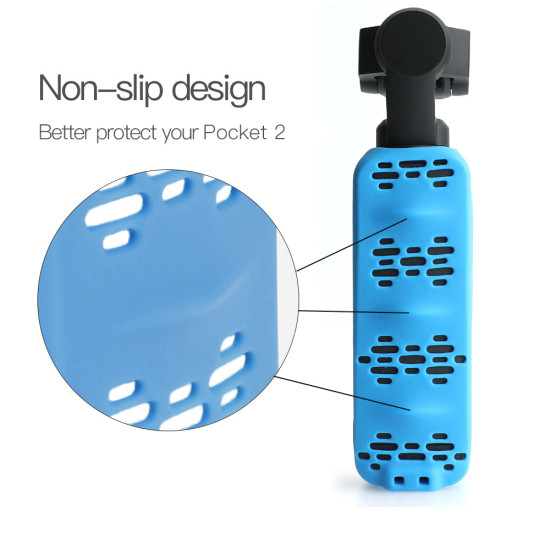 Silicone Cover for DJI Pocket 2 Accessories Kit Protector Case Housing Skin Shell with Strap Lanyard Osmo Pocket Gimbal Camera 