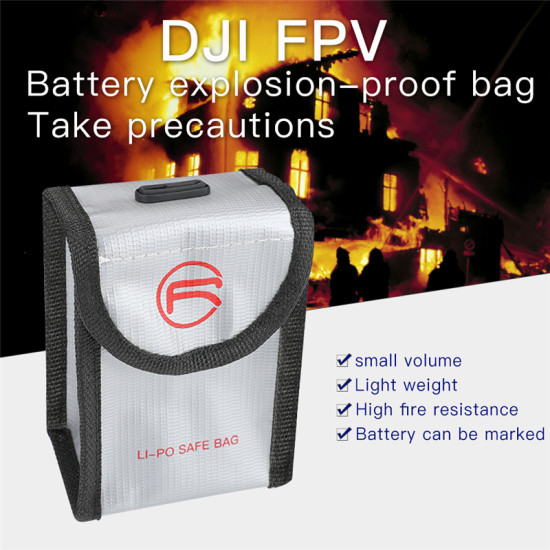Markable Battery Bag for DJI FPV Accessories Explosion-Proof LiPo Safe Bag Storage Protective Fireproof Case Mavic Air 2 Parts 