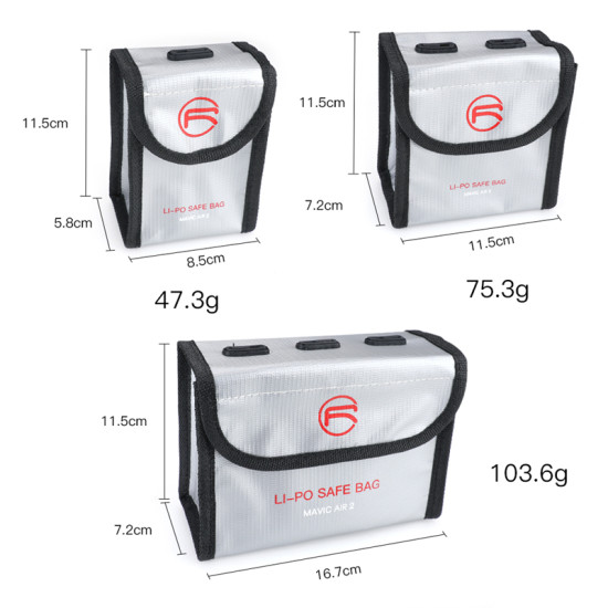 Markable Battery Bag for DJI FPV Accessories Explosion-Proof LiPo Safe Bag Storage Protective Fireproof Case Mavic Air 2 Parts 