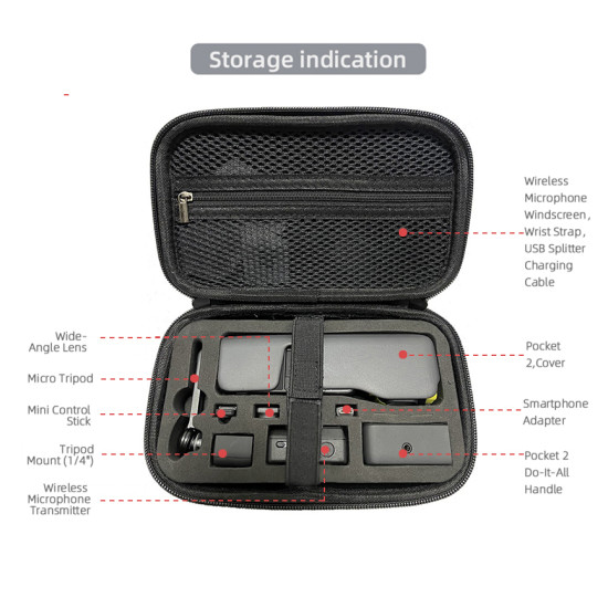 Pocket 2 Portable Case Bag Hard Cover Shell Waterproof Box With Hand Strap For DJI Pocket 2 Gimbal Camera Accessories