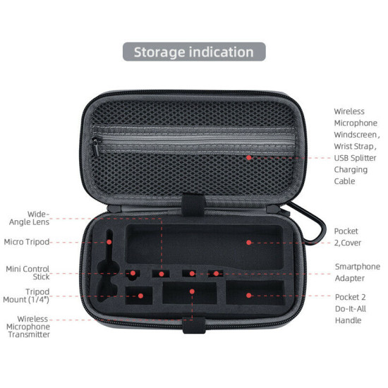 Pocket 2 Portable Box Case Accessories for DJI Pocket 2 Creator Combo Bag Hard Cover Shell Waterproof Storage Mini Handbag Parts