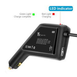 For DJI FPV Car Charger Accessories Drone Lipo Battery and Remote Controller Car Connector Hub USB Adapter YX Spare Parts