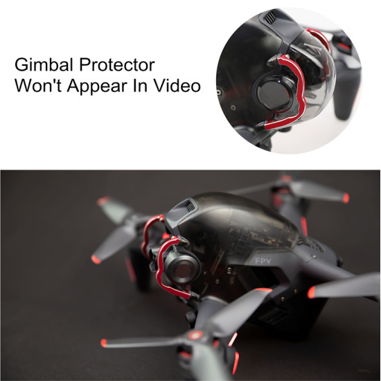 Gimbal Protector for DJI FPV Drone Accessories Kit Protectors Camera Guard Aviation Aluminum Alloy Spare Parts Combo Black Red  Air 2S
