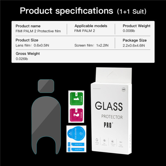 Camera Lens Film 6pcs for FIMI PALM 2 Accessories Protective HD Glass Protector 2 Sets 9H High hardness Spare Parts Combo