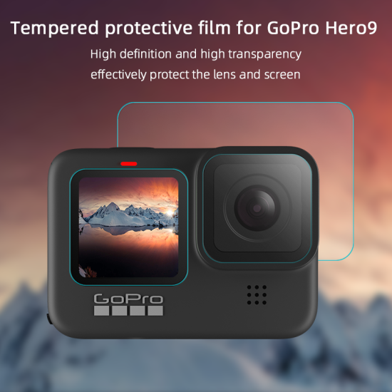 Protective Film for GoPro Hero9 HD Tempered Glass Screen Protector forGoPro Hero9 Sports Camera Accessories