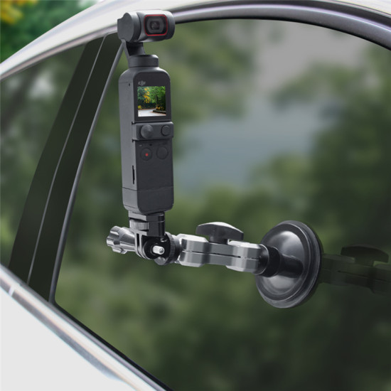 Aluminum Car Sucker Mount for DJI Pocket 2 GoPro 9 Insta 360 One X2 Fimi Palm Angles Adjustable Suction Cup Bracket Phone Holder 